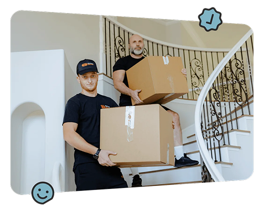 Movers carrying boxes